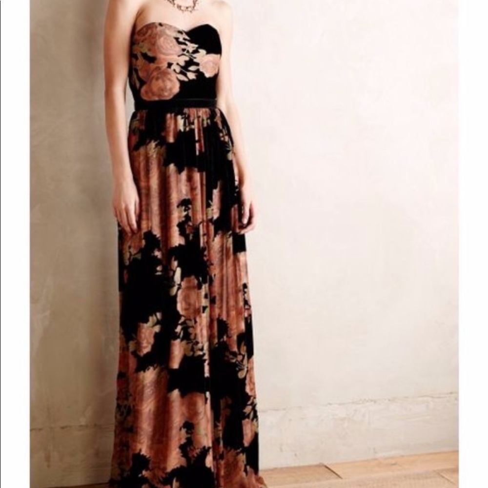 Anthropologie Rosalind Velvet gown MAXI DRESS - Picture 3 of 6